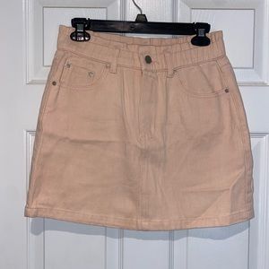 Newbury Kustom light pink denim miniskirt. Size M